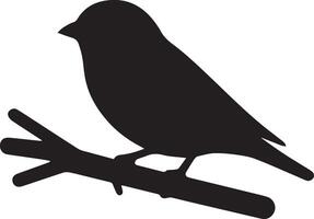 Sparrow silhouette illustration on white background. Sparrow logo. vector