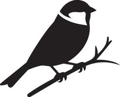 Sparrow silhouette illustration on white background. Sparrow logo. vector