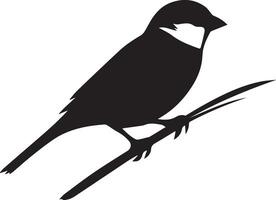 Sparrow silhouette illustration on white background. Sparrow logo. vector