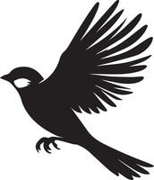 Sparrow silhouette illustration on white background. Sparrow logo. vector