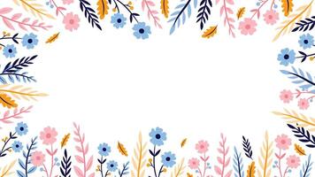 Abstract flower background design floral border frame vector