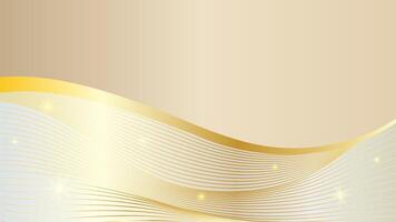 Cream Background with Golden Lines and Shining Stars vector