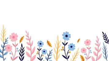 Abstract flower background design floral border frame vector