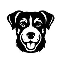 negro y blanco perro cara diseño ilustración vector