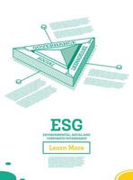 ESG Concept of Environmental, Social and Governance. Sustainable Development. Isometric Outline Concept. Green Color. vector