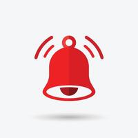 Red danger alarm bell or emergency notifications alert on rescue warning vector