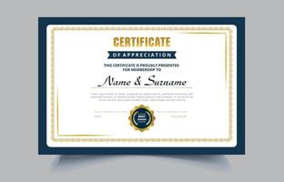 University Seminar Certificate Template Pro style EPS10 vector