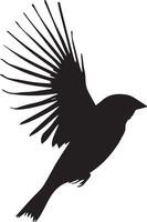 Sparrow silhouette illustration on white background. Sparrow logo. vector