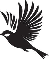 Sparrow silhouette illustration on white background. Sparrow logo. vector