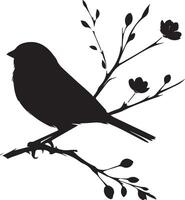 Sparrow silhouette illustration on white background. Sparrow logo. vector