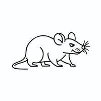 Cartoon mouse set. Grey furry rodent little rat with pink hairless tail walking or sitting isolated on white. illustration for pet, animal, wildlife concept vector