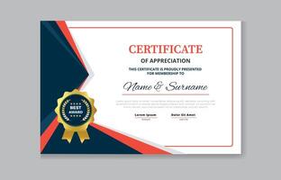 certificado de apreciación plantilla, certificado de logro, premios diploma modelo Pro estilo eps10 vector