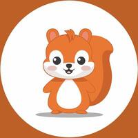 of cartoon squirrel illustration on white background vector