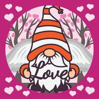 Valentine Gnome Shadow Box Background vector