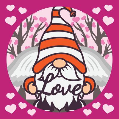 Valentine Gnome Shadow Box Background