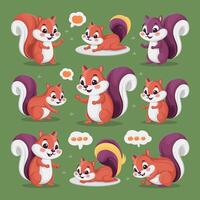 of cartoon squirrel illustration on white background vector