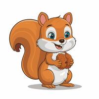 of cartoon squirrel illustration on white background vector