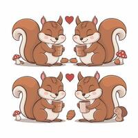 of cartoon squirrel illustration on white background vector