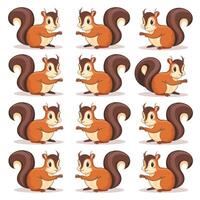 of cartoon squirrel illustration on white background vector