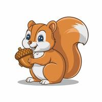 of cartoon squirrel illustration on white background vector