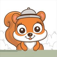 of cartoon squirrel illustration on white background vector