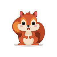 of cartoon squirrel illustration on white background vector