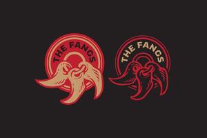 the fang native america indian logo design for adventure and outdoor company business vector