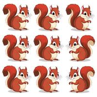 of cartoon squirrel illustration on white background vector