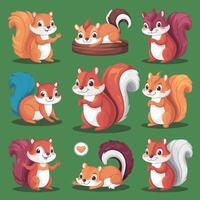 of cartoon squirrel illustration on white background vector