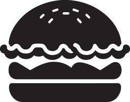 Burger silhouette illustration on white background. Burger logo vector