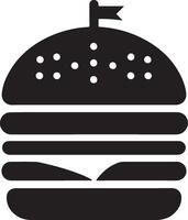 Burger silhouette illustration on white background. Burger logo vector