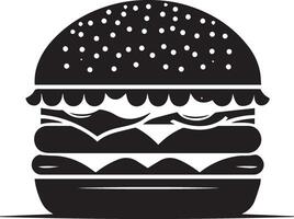 Burger silhouette illustration on white background. Burger logo vector