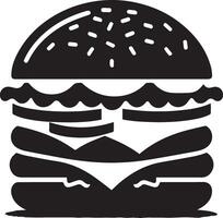 Burger silhouette illustration on white background. Burger logo vector