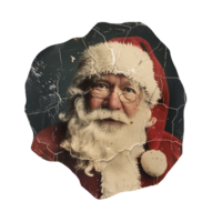 Portrait of Santa Claus cut out old fashioned warm photo png