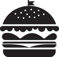 Burger silhouette illustration on white background. Burger logo vector