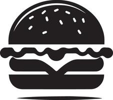 Burger silhouette illustration on white background. Burger logo vector