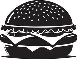 Burger silhouette illustration on white background. Burger logo vector