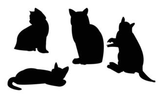 Cat Silhouette Design Collection. vector