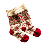 Christmas socks on isolated transparent background png