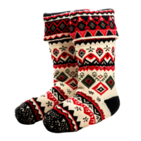 Christmas socks on isolated transparent background png