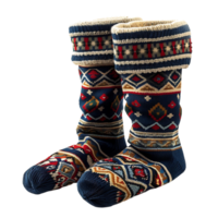 Christmas socks on isolated transparent background png