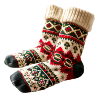 Christmas socks on isolated transparent background png