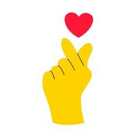 Heart hand gesture symbol vector
