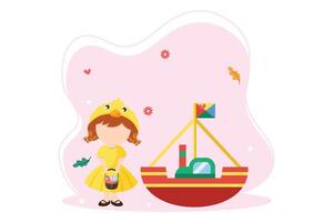 Happy Children Day Flat Design vector