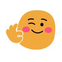 Emoji showing a gesture Okay vector