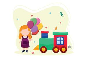 Happy Children Day Flat Design vector