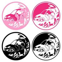 set water wave car wash cleaning service icon logo vector