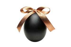 nero uovo con un' oro nastro su trasparente sfondo png