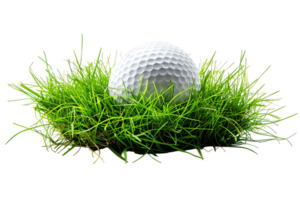 golf ball on grass on transparent background png