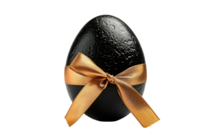 schwarz Ei mit ein Gold Band auf transparent Hintergrund png
